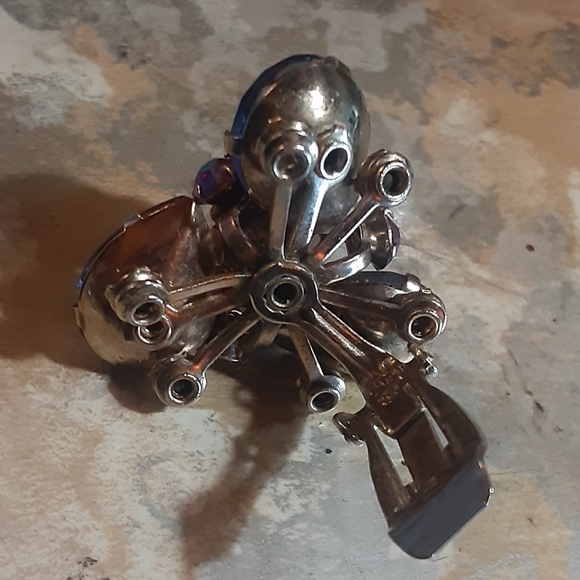 c1950 AB Violet Red Purple Layered Teardrop Deep Cluster Earrings ~ Stunning! - Picture 5 of 7